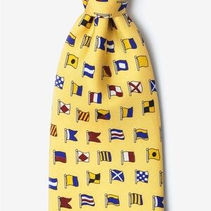A-Z INTERNATIONAL FLAGS
Yellow 100% Silk Tie By Alynn